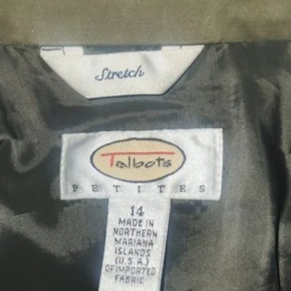 Talbot Petites stylish stretch blazer, Lined, Green/Grey in size 14 - Picture 13 of 13
